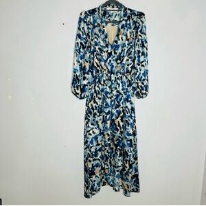 Elliatt blue leopard print midi dress